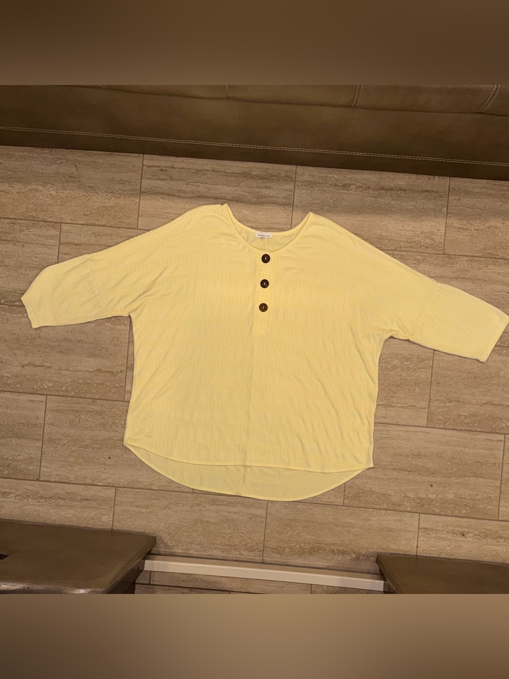 WESTBOUND Women’s Light Yellow 3/4 Sleeve Top Size 1X
